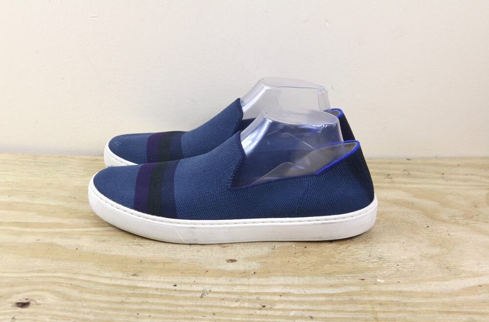 Rothy's Shoes 10.5 The Original Slip-On Blue Midnight Stripe Sneakers